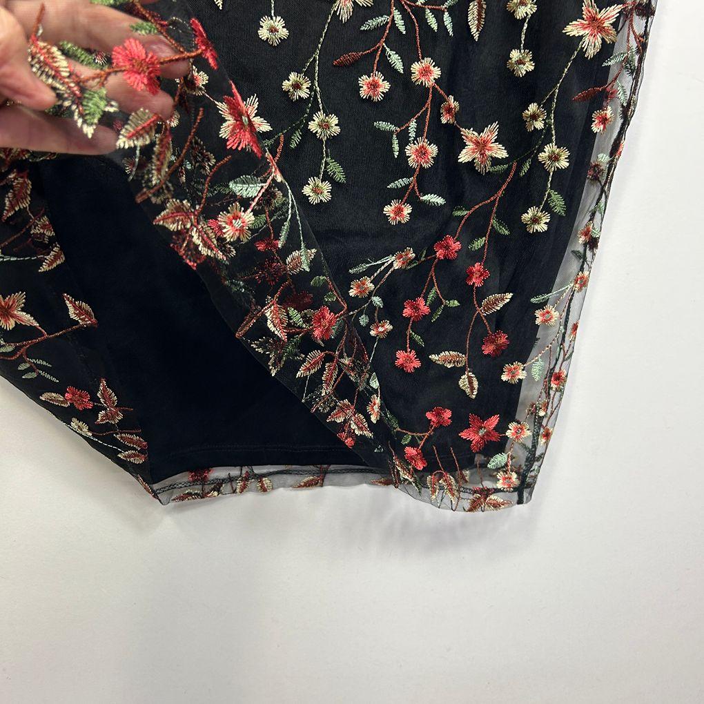 Millers Black Floral Embroidered Cocktail Dress - Size 20