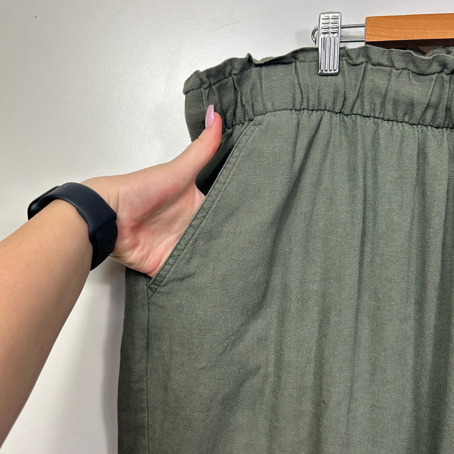 Anko Olive Green Linen Blend Pants - Size 18