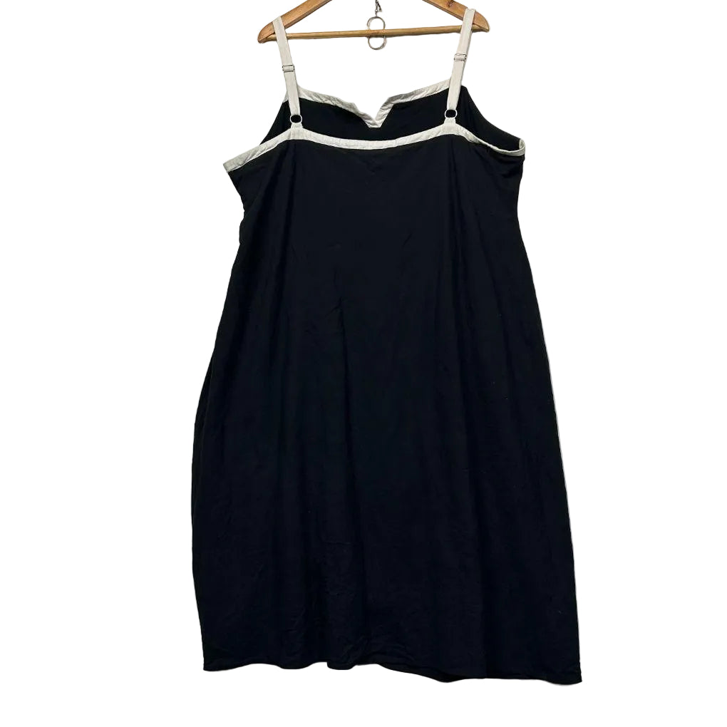 Dani Marie Black Cotton Linen Midi Dress - Size 24