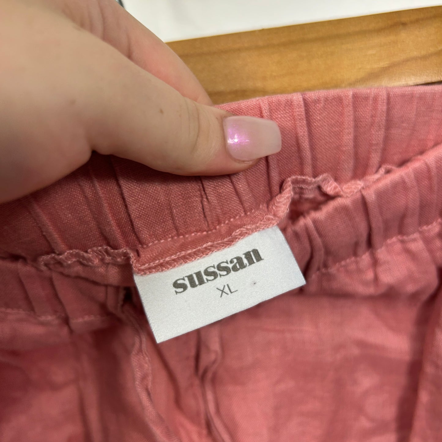 Sussan Dusty Rose Linen Blend Shorts - Size XL