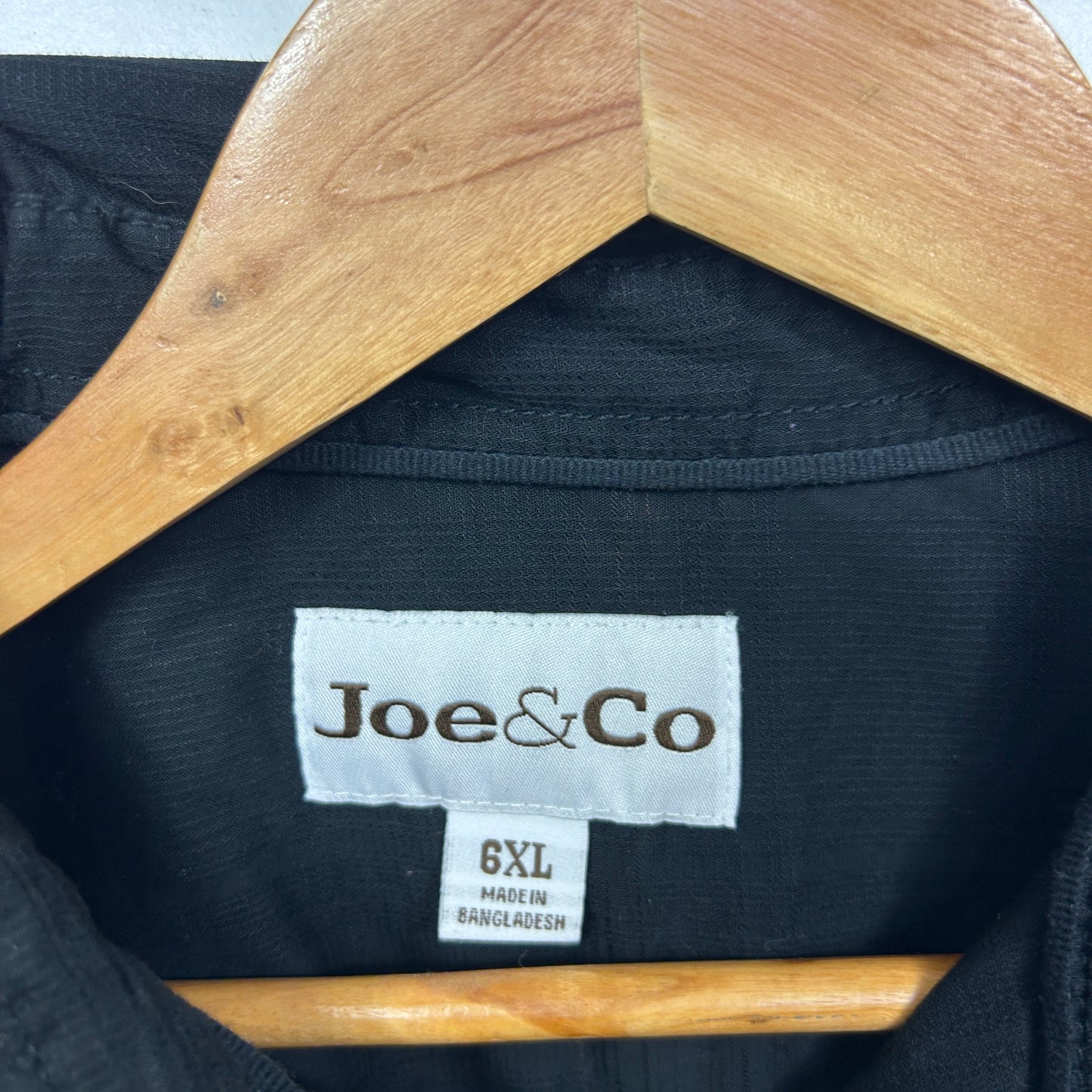 Joe&Co Black Mens Long Sleeve Shirt - Size 6XL