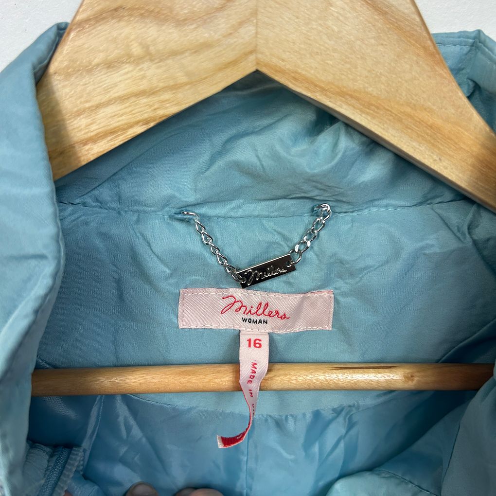 Millers Teal Puffer Jacket - Size 16