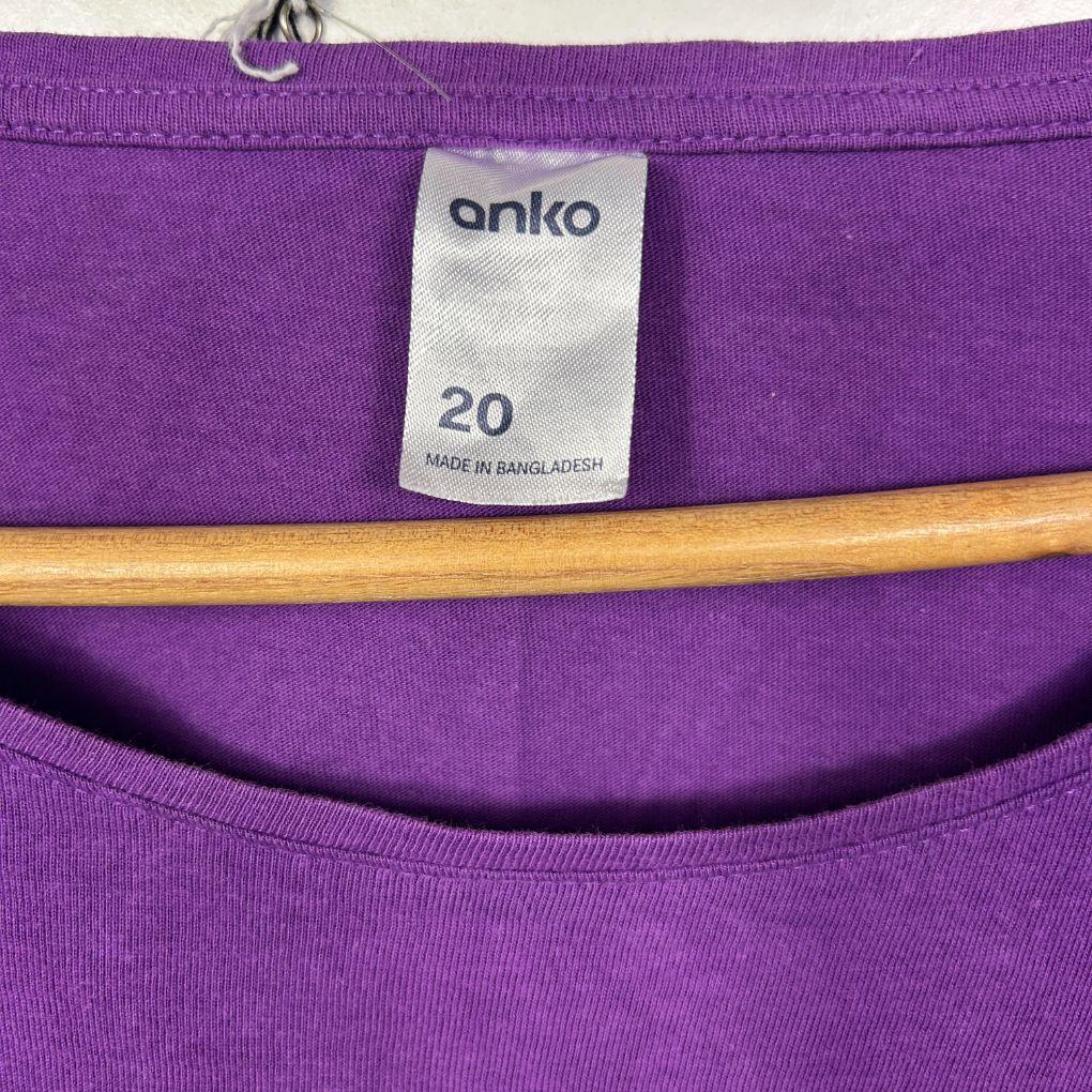 Anko Purple Cotton T-Shirt - Size 20