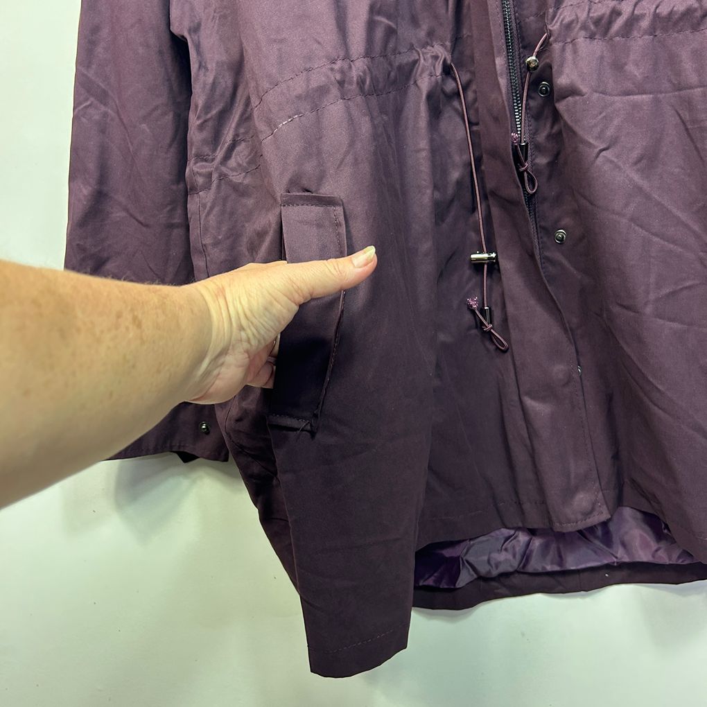 Autograph Purple Cotton Parka Jacket - Size 20