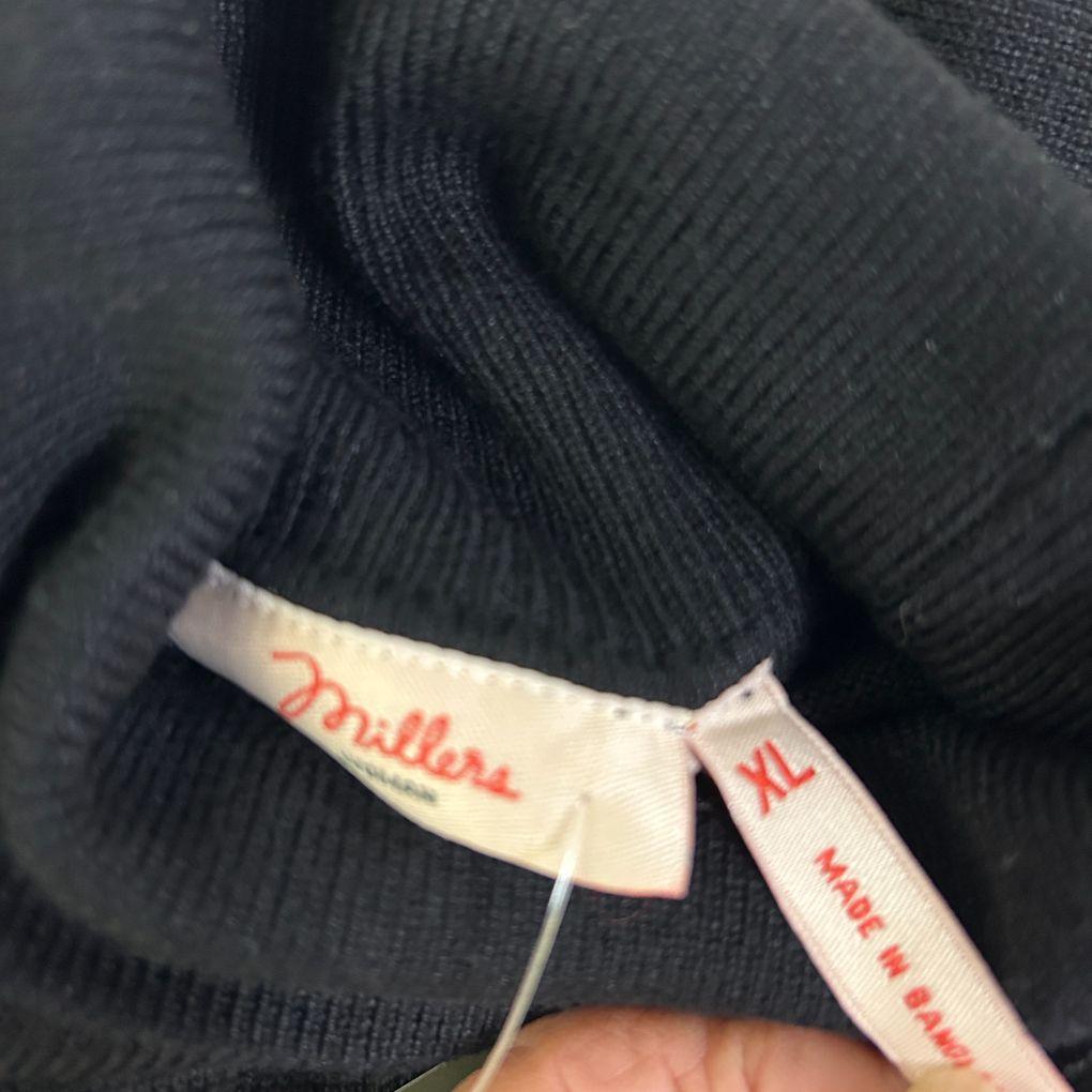 Millers Black Roll Neck Jumper - Size XL