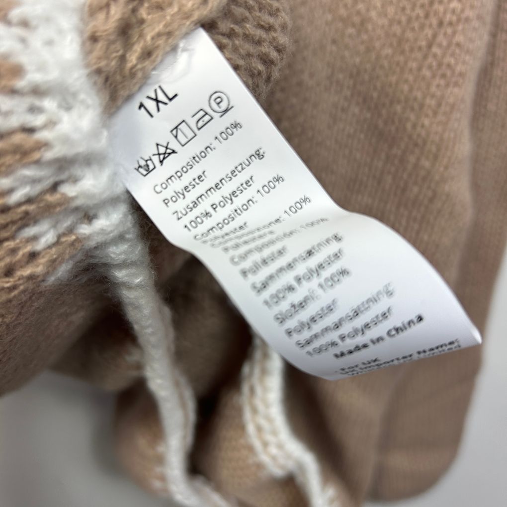 Taupe Boat-Neck Jumper - Size 1XL