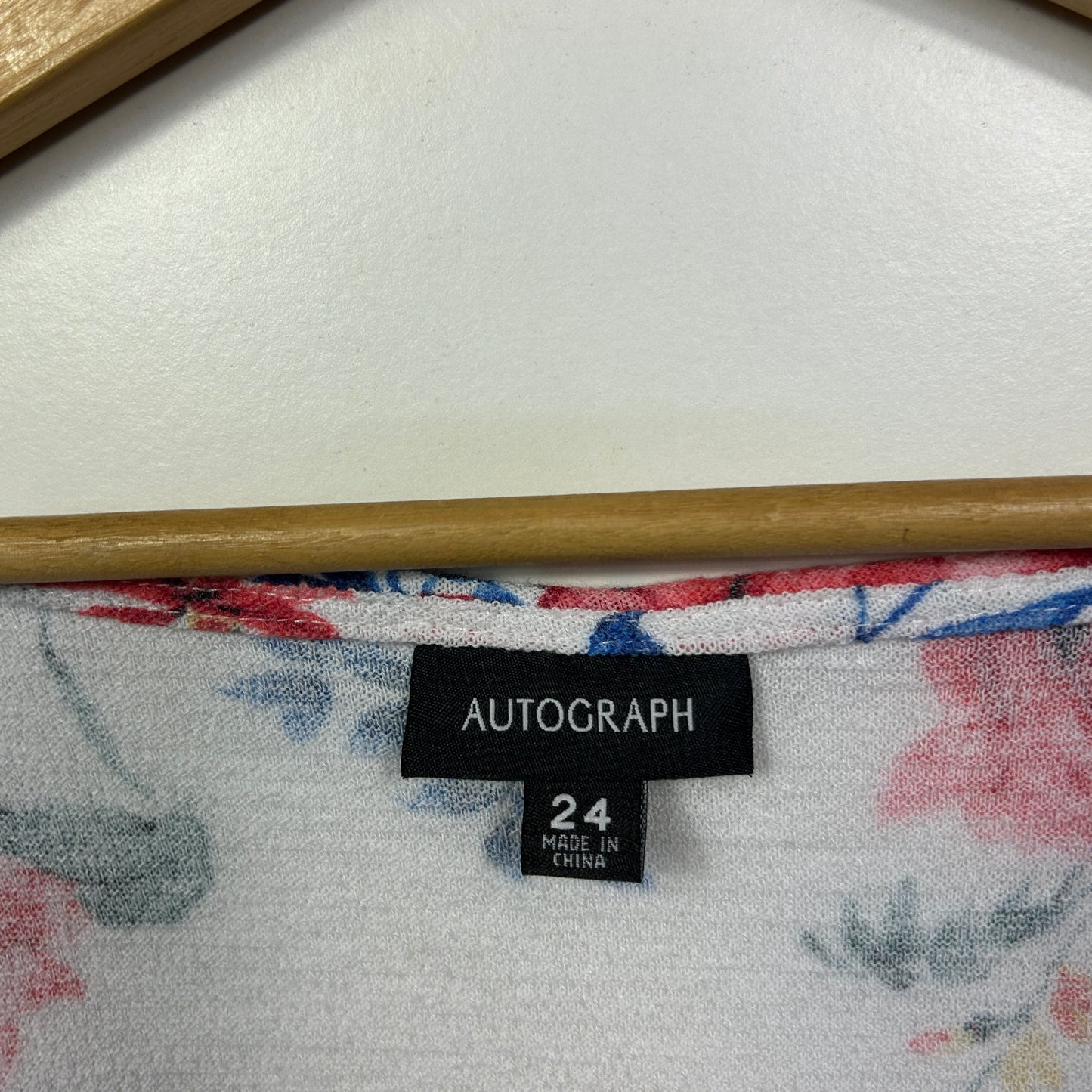 Autograph White Floral Print Tunic Top - Size 24