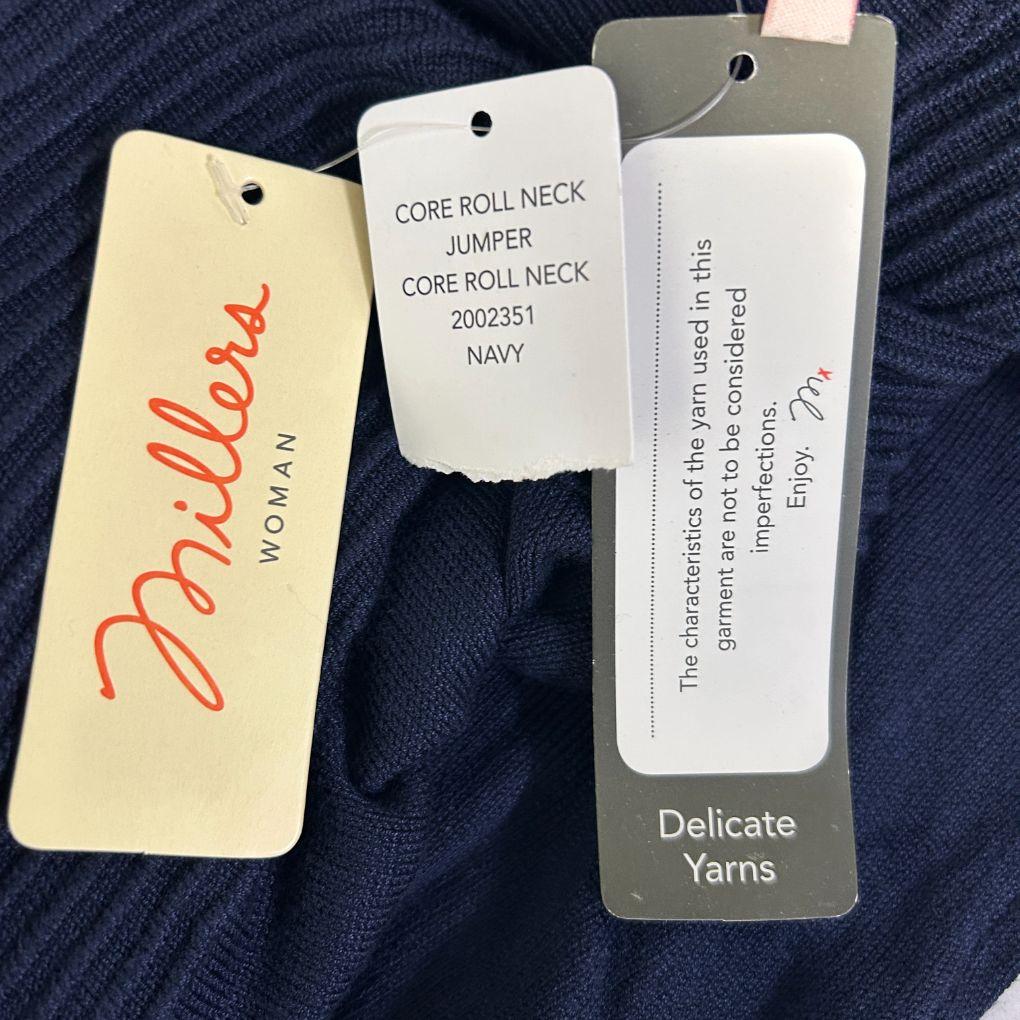 Millers Navy Roll Neck Jumper - Size XXL