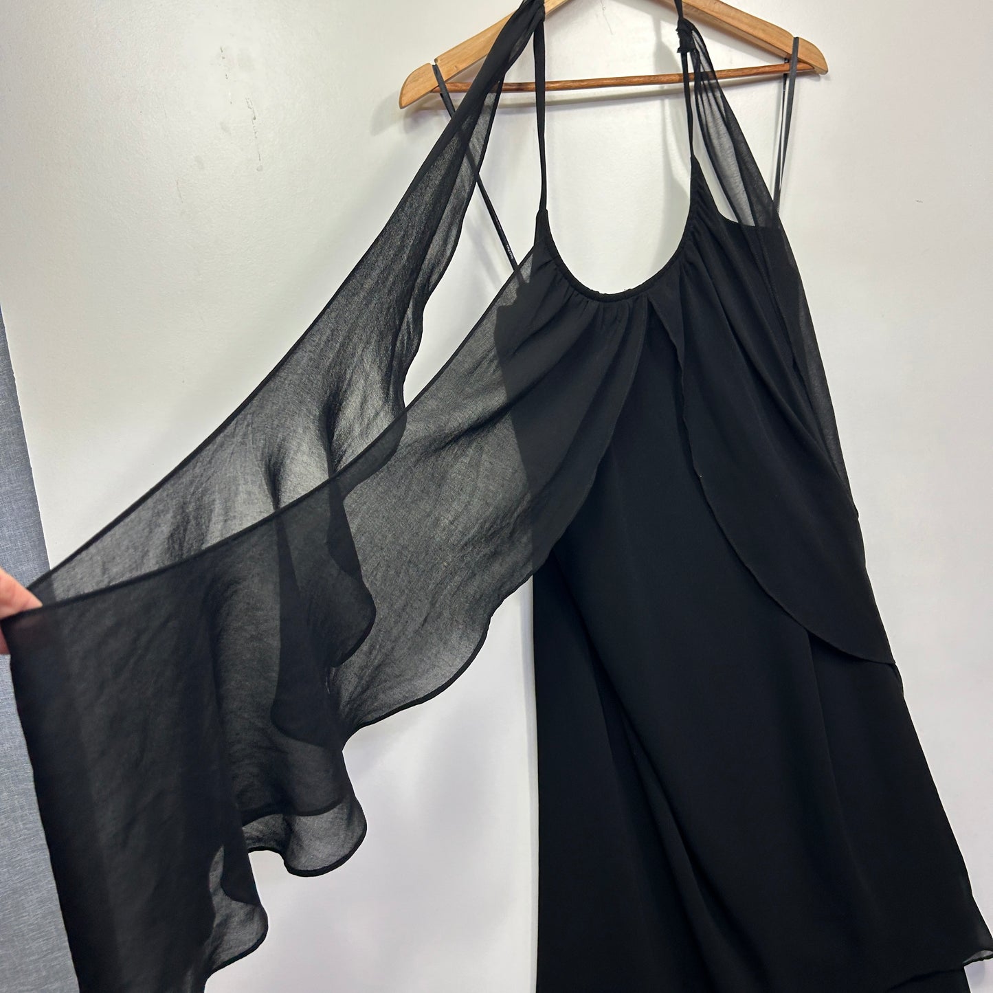 City Chic Black Sheer Overlay Cocktail Evening Dress - 18/M