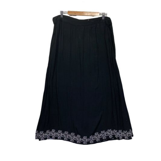 Millers Maxi Skirt Size 14 Black Embroidered Long