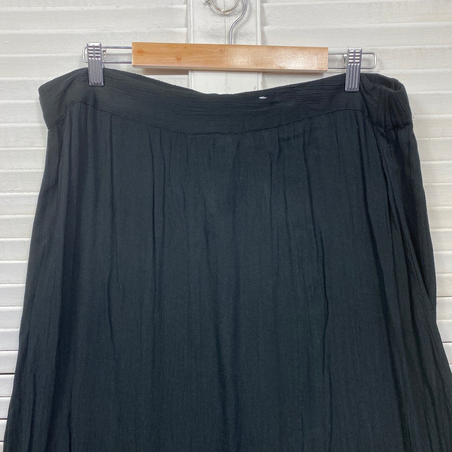 Millers Maxi Skirt Size 14 Black Embroidered Long