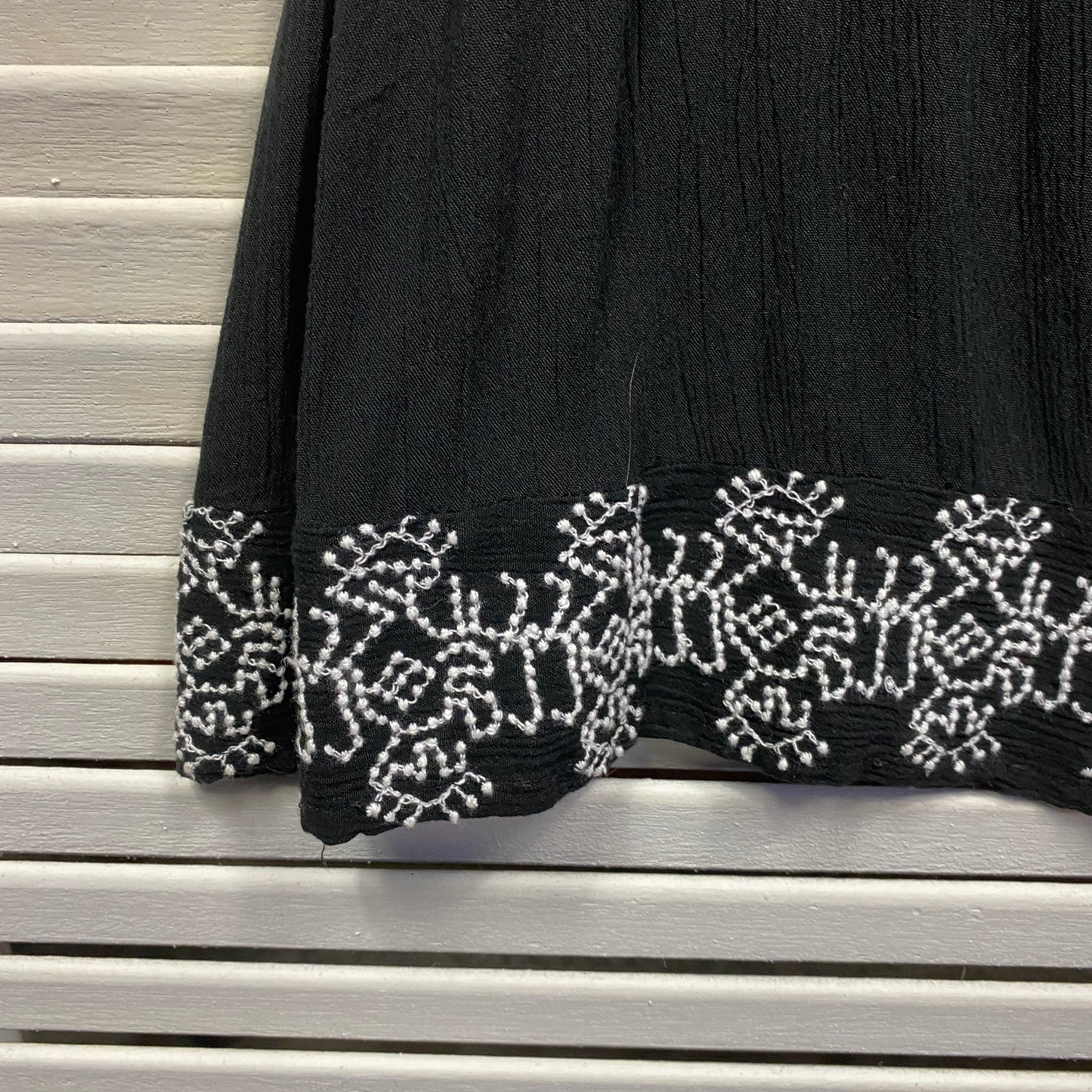 Millers Maxi Skirt Size 14 Black Embroidered Long