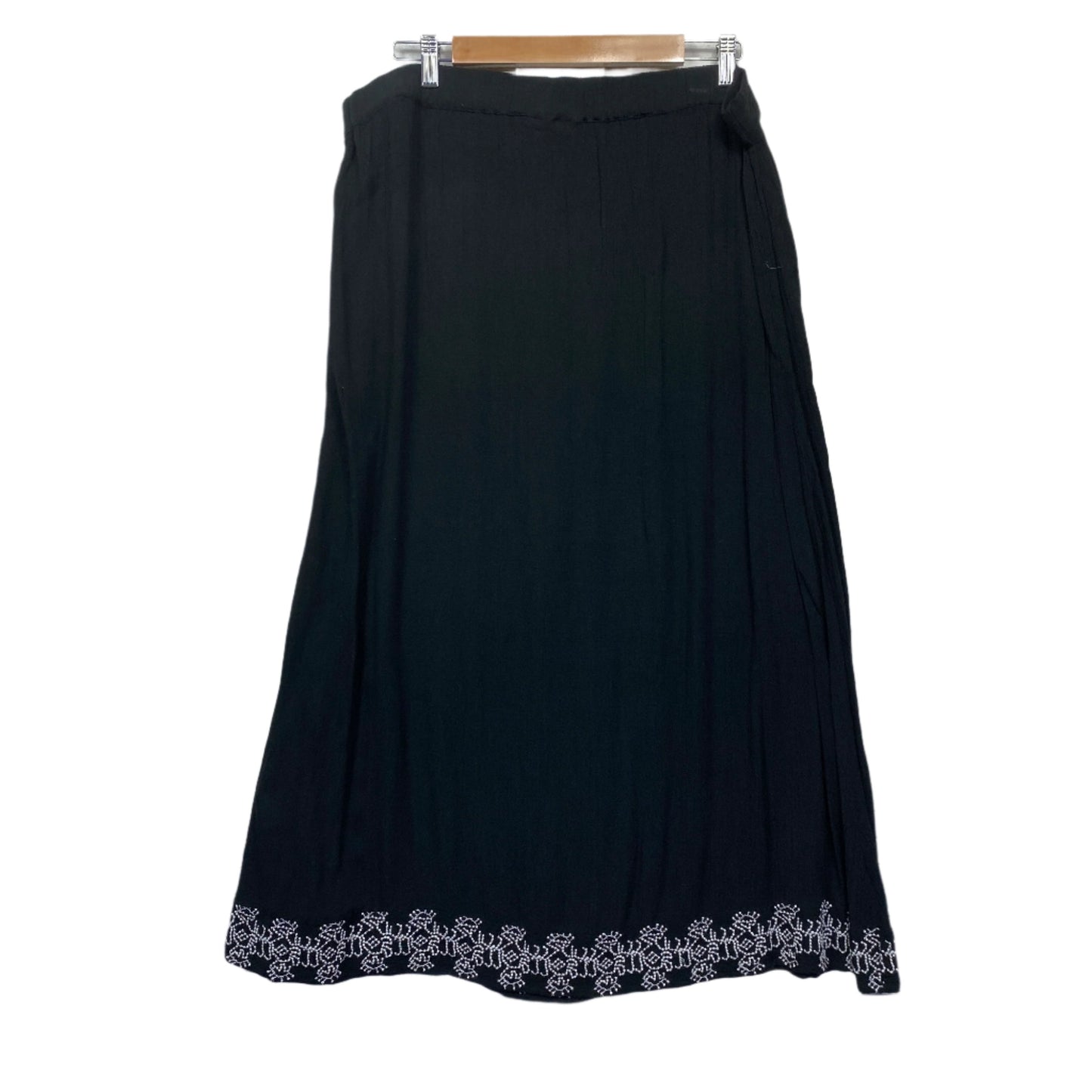 Millers Maxi Skirt Size 14 Black Embroidered Long