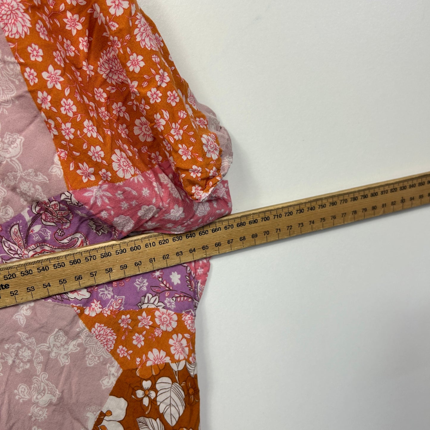 Boho Multicoloured Floral Patchwork Top - One Size Fits up to 22