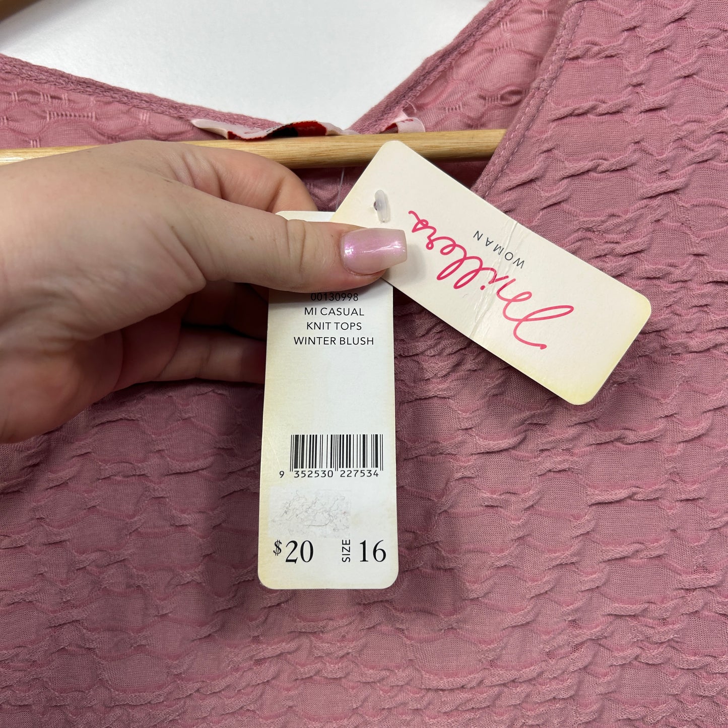 Millers Dusty Pink Textured Knit Top - Size 16