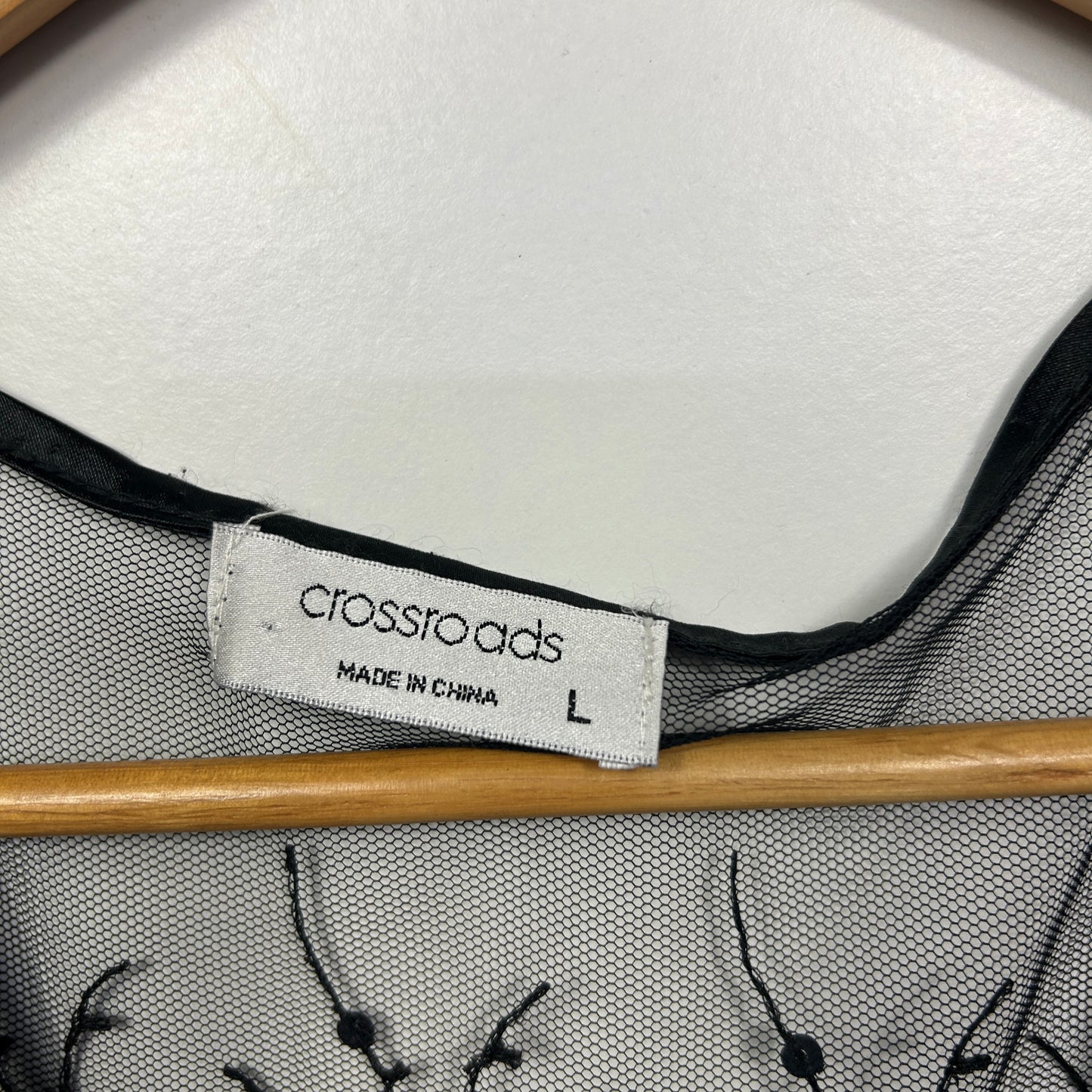 Crossroads Black Sequin Mesh Shrug Top - Size L