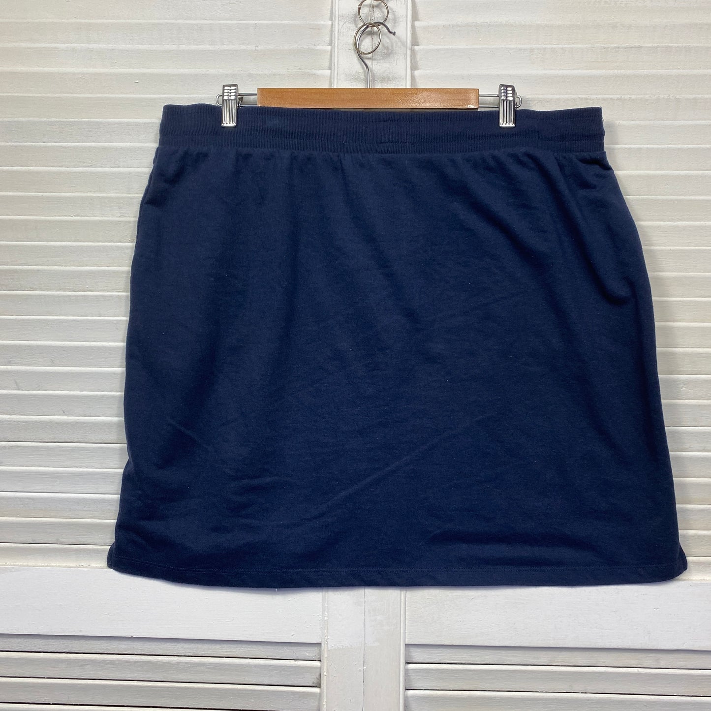 Suzanne Grae Skirt Size XL Blue Pockets Short Drawstring Waist