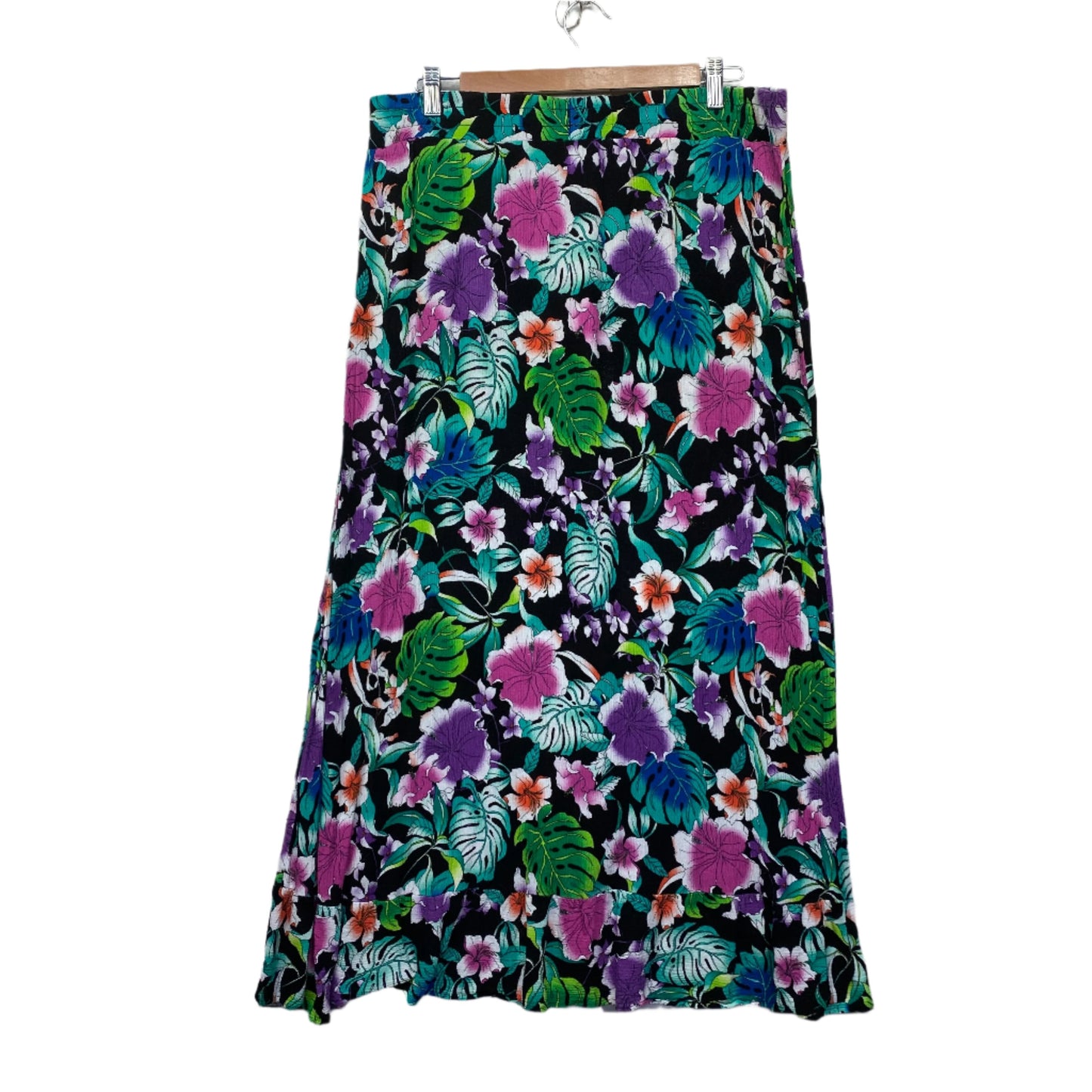 Rockmans Maxi Skirt Size 14 Multicoloured Floral Elastic Waist