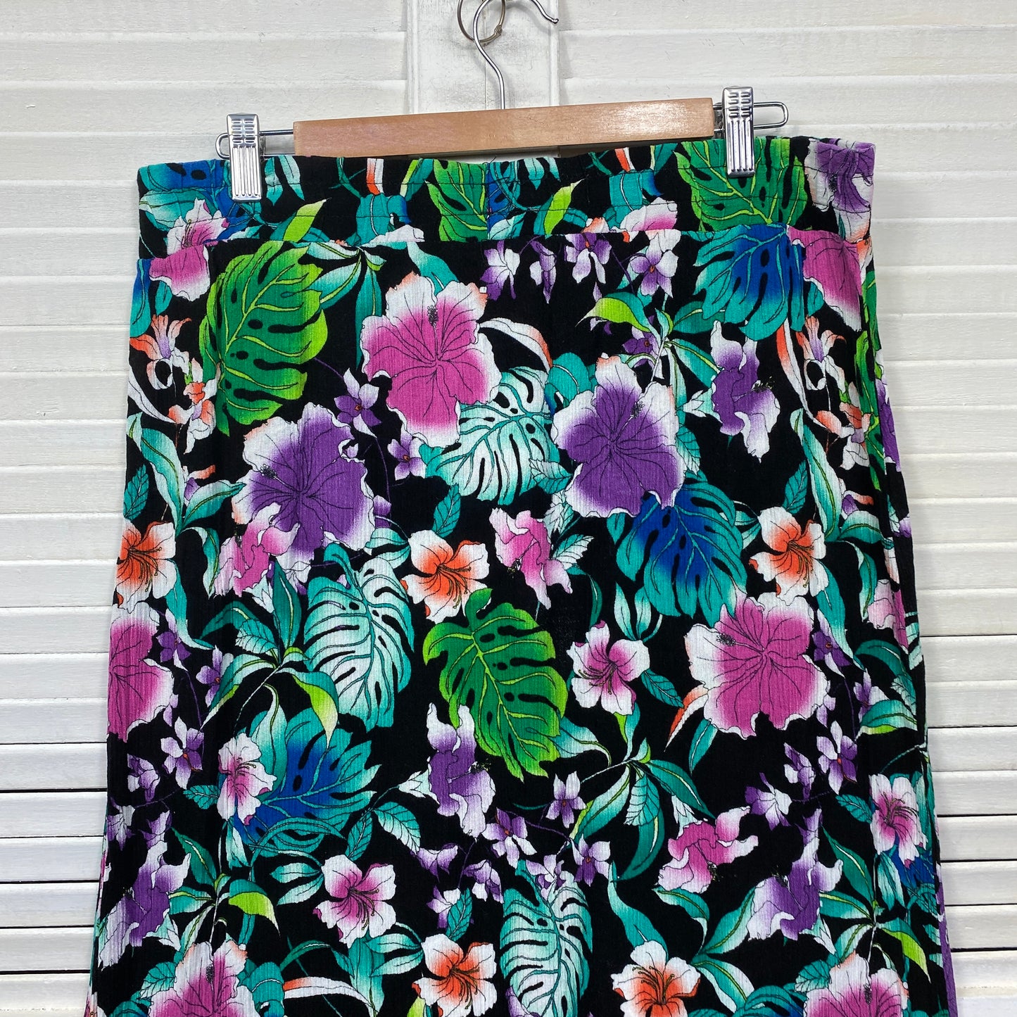 Rockmans Maxi Skirt Size 14 Multicoloured Floral Elastic Waist