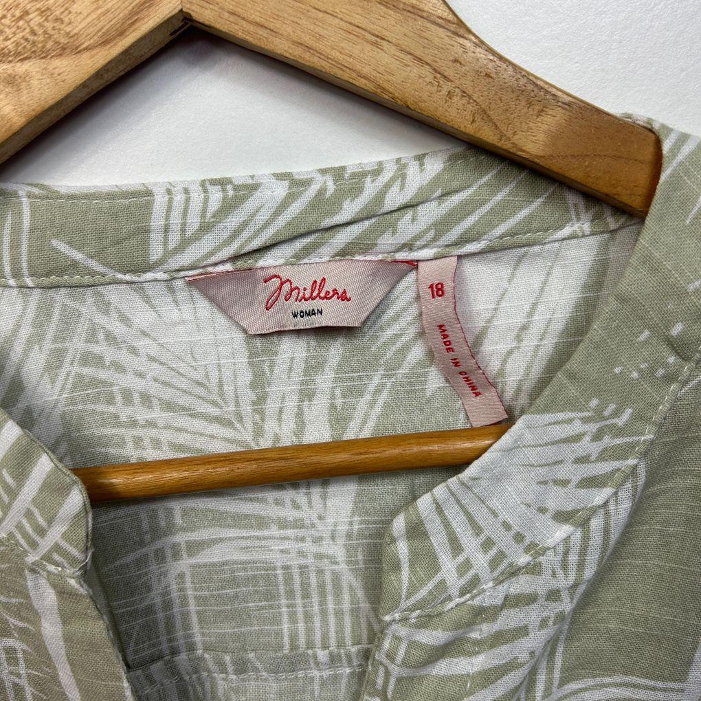 Millers Green Cotton Shirt - Size 18