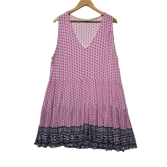 Betty Basics Dress Size 20 Pink Sleeveless Tiered Rayon