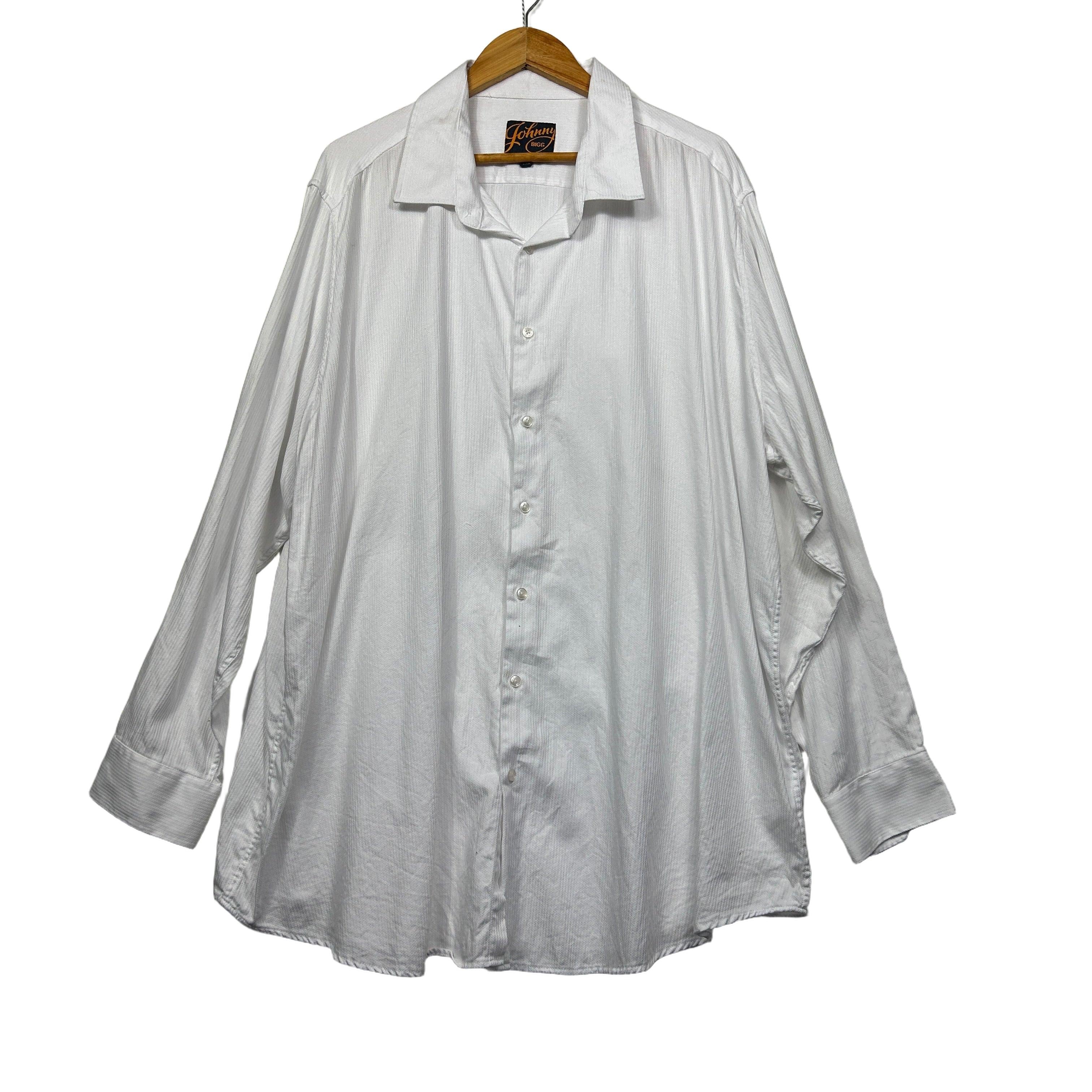 Johnny Bigg White Cotton Long Sleeve Shirt - Size 6XL