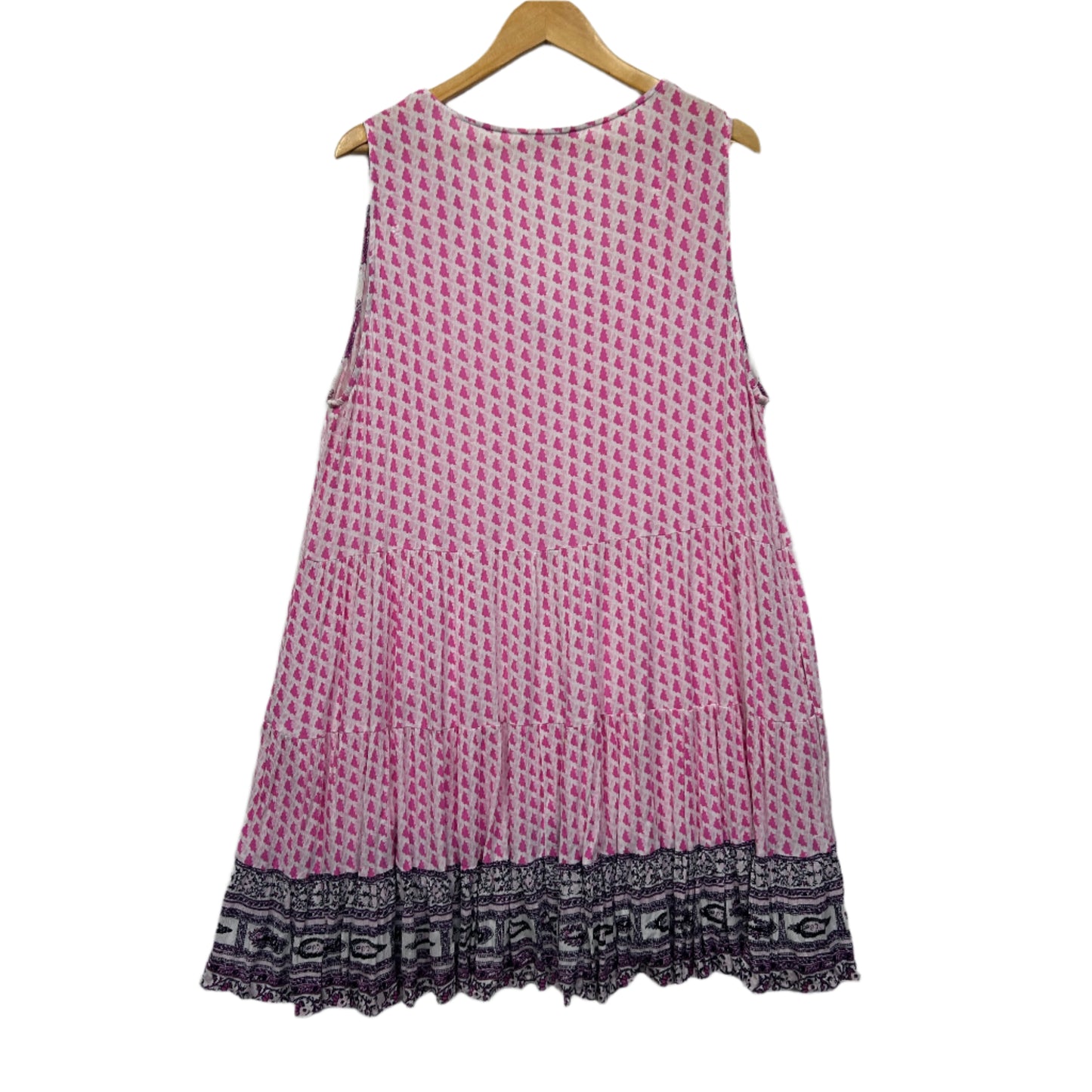 Betty Basics Dress Size 20 Pink Sleeveless Tiered Rayon