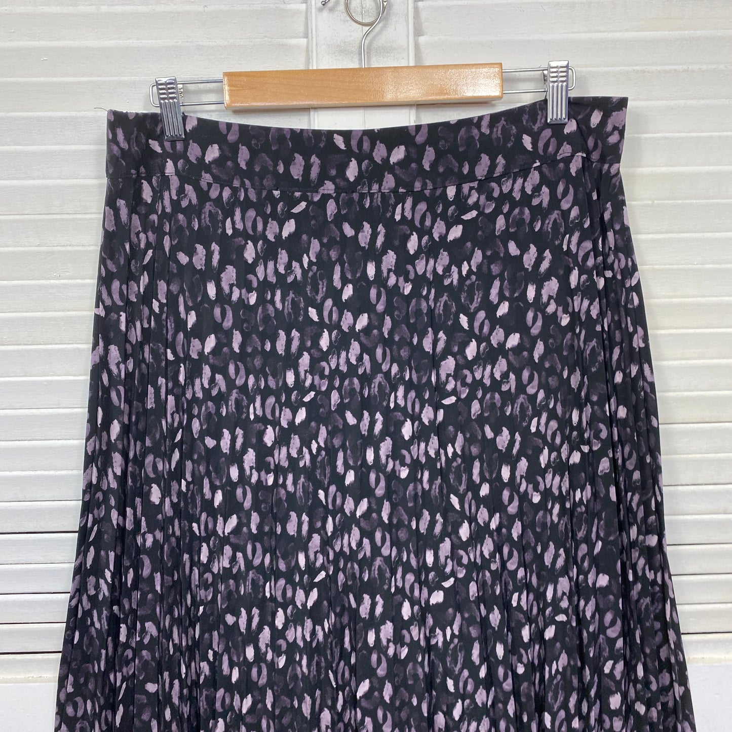 Anko Maxi Skirt Size 16 Plus Black Purple Elastic Waist