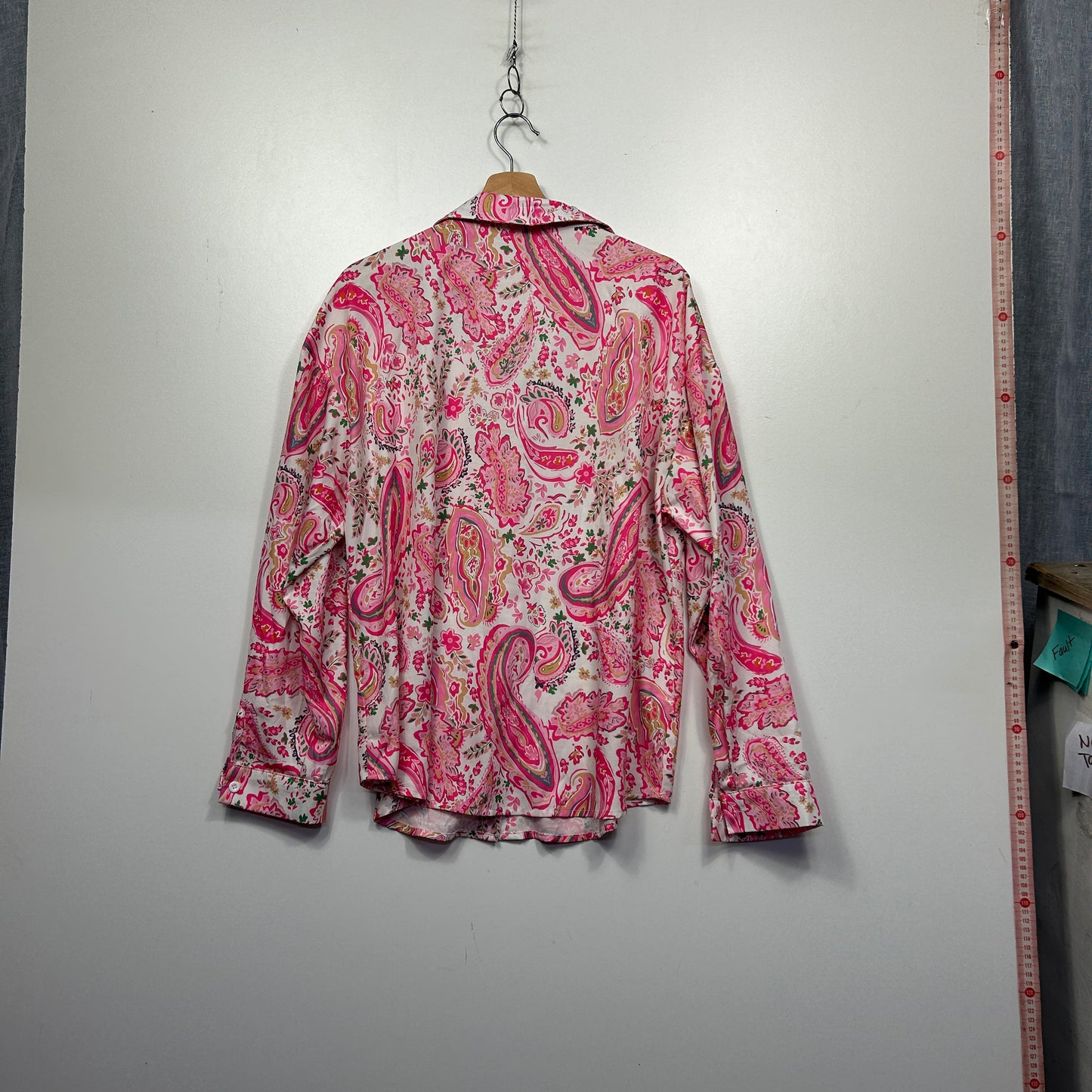 Pink Paisley Floral Print Long Sleeve Shirt - Size XL