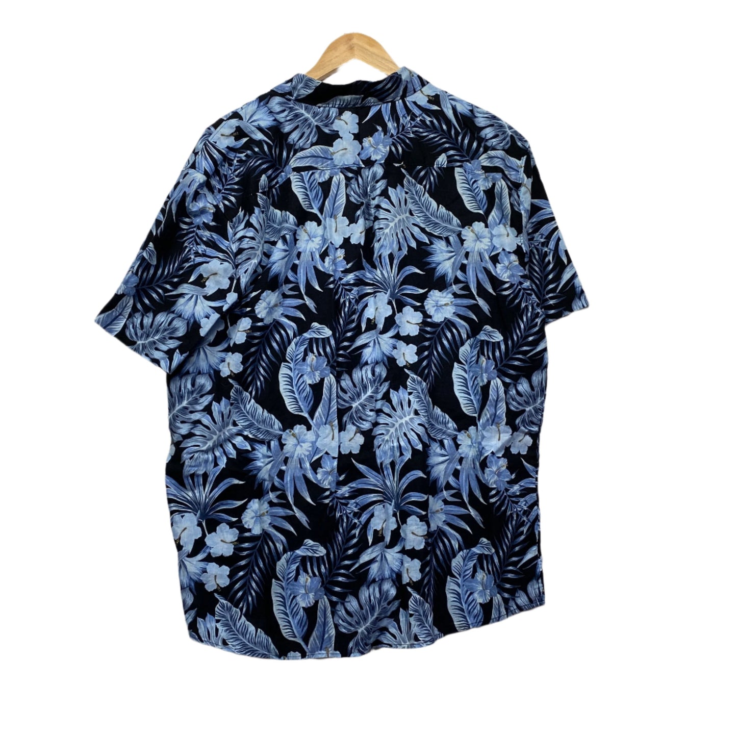 Anko Linen Mens Shirt Size 3XL Blue Floral Short Sleeve New