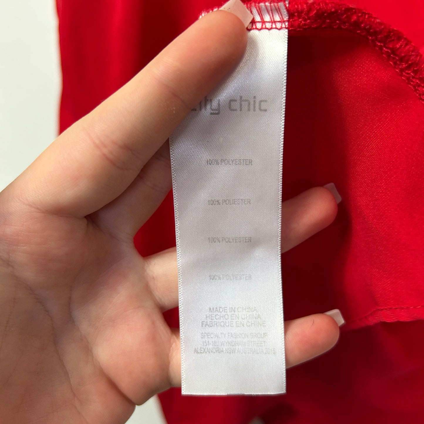 City Chic Red Cold Shoulder Top - Size 18/M