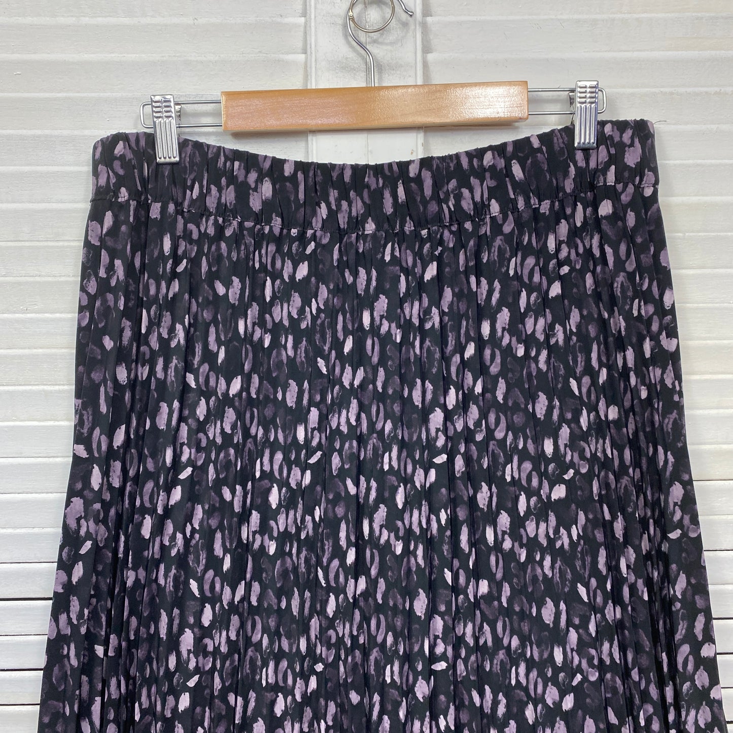 Anko Maxi Skirt Size 16 Plus Black Purple Elastic Waist