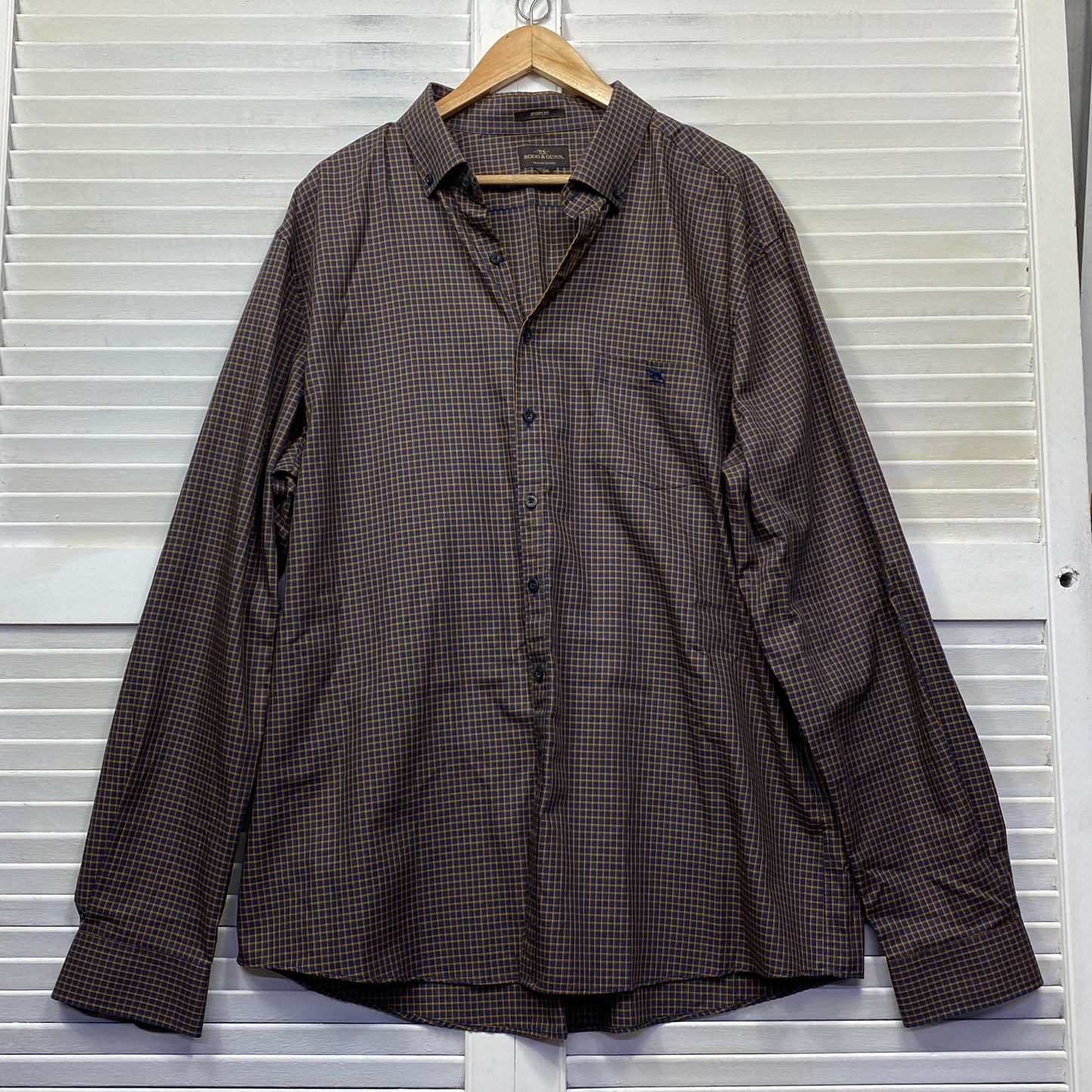 Rodd & Gunn Mens Shirt Size 3XL Long Sleeve Brown Check