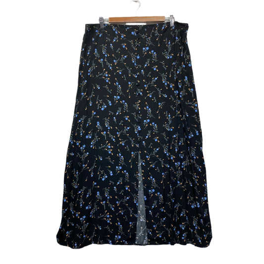 Anko Maxi Skirt Size 18 Plus Black Floral Viscose