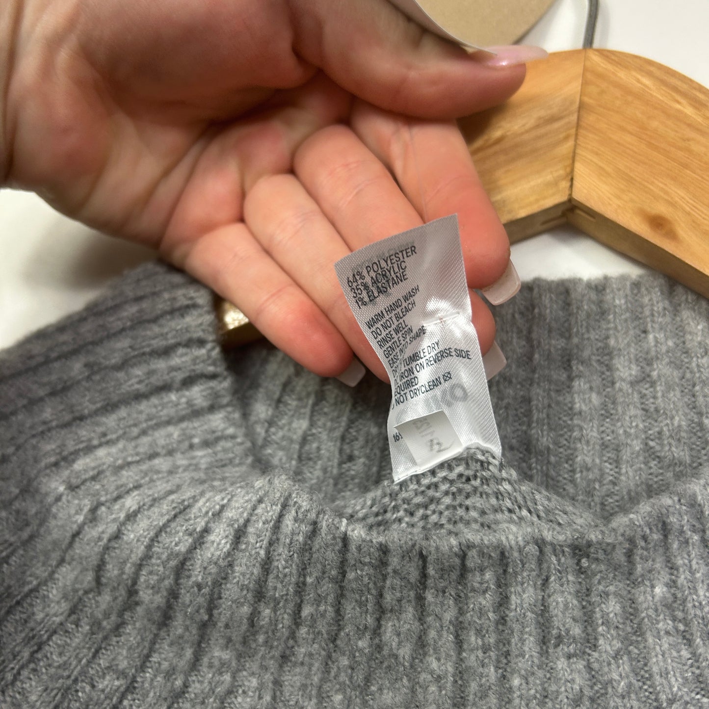 Anko Grey Marle Ribbed Knit Jumper - Size 16