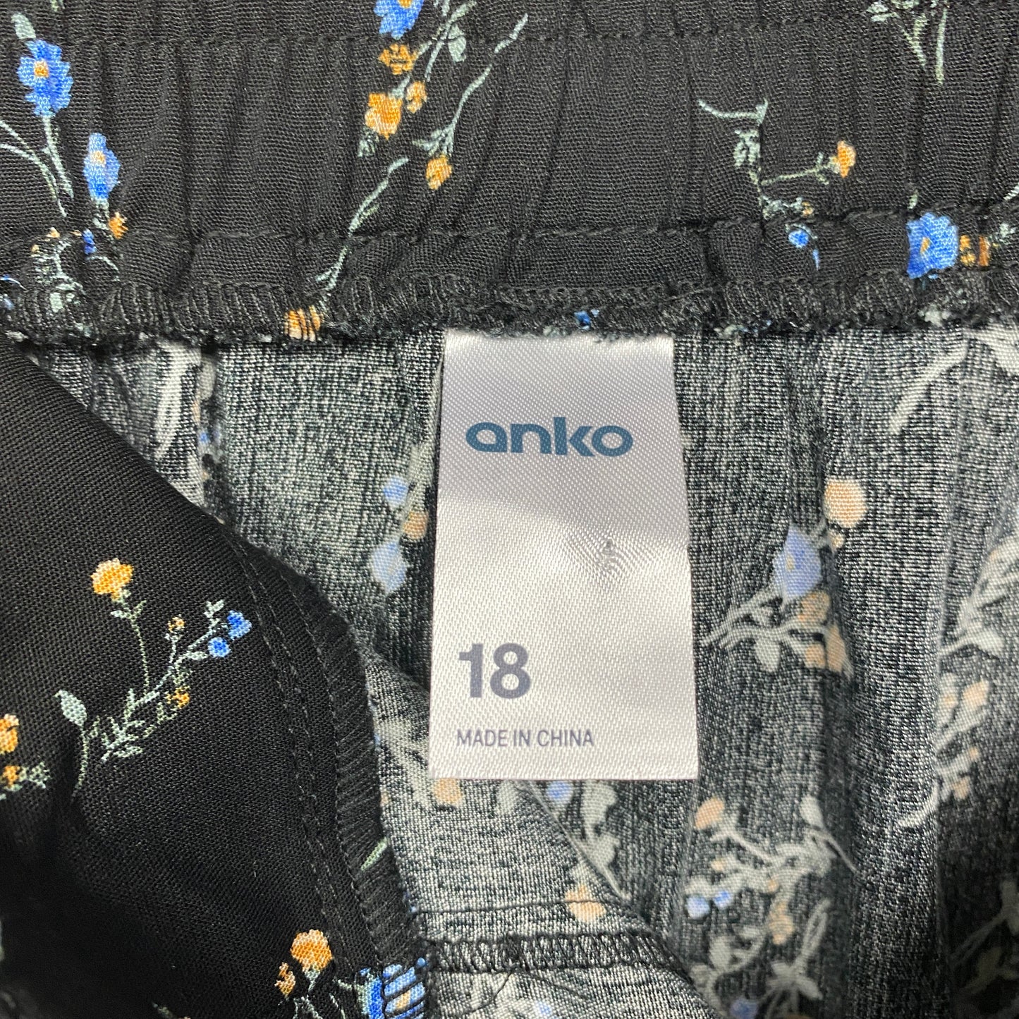 Anko Maxi Skirt Size 18 Plus Black Floral Viscose