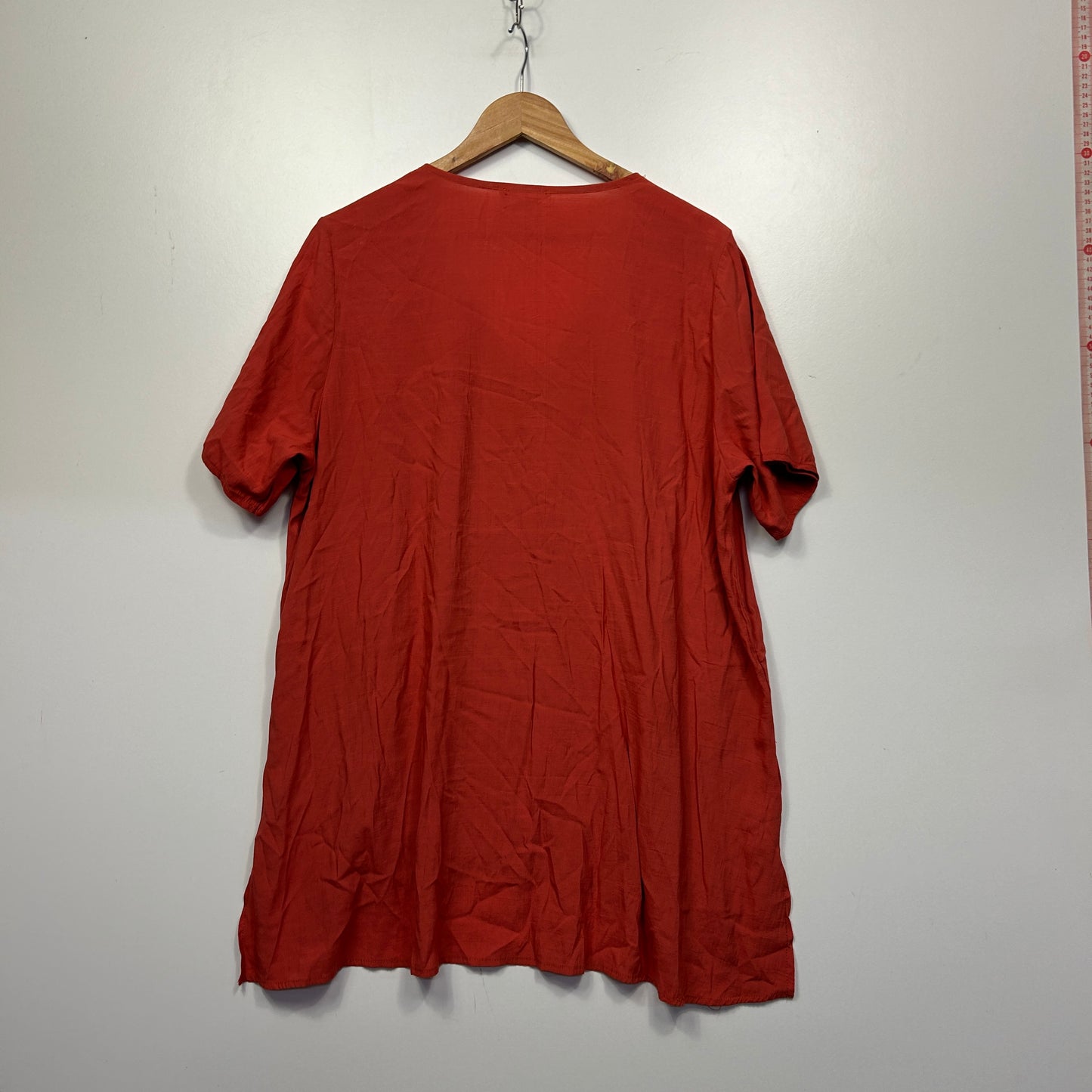 La Moda Plus Rust Short Sleeve Tunic Top - Size Large