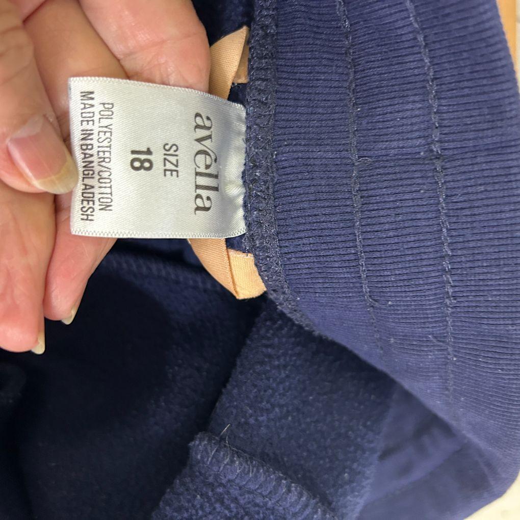 Avella Navy Sweat Track Pants - Size 18