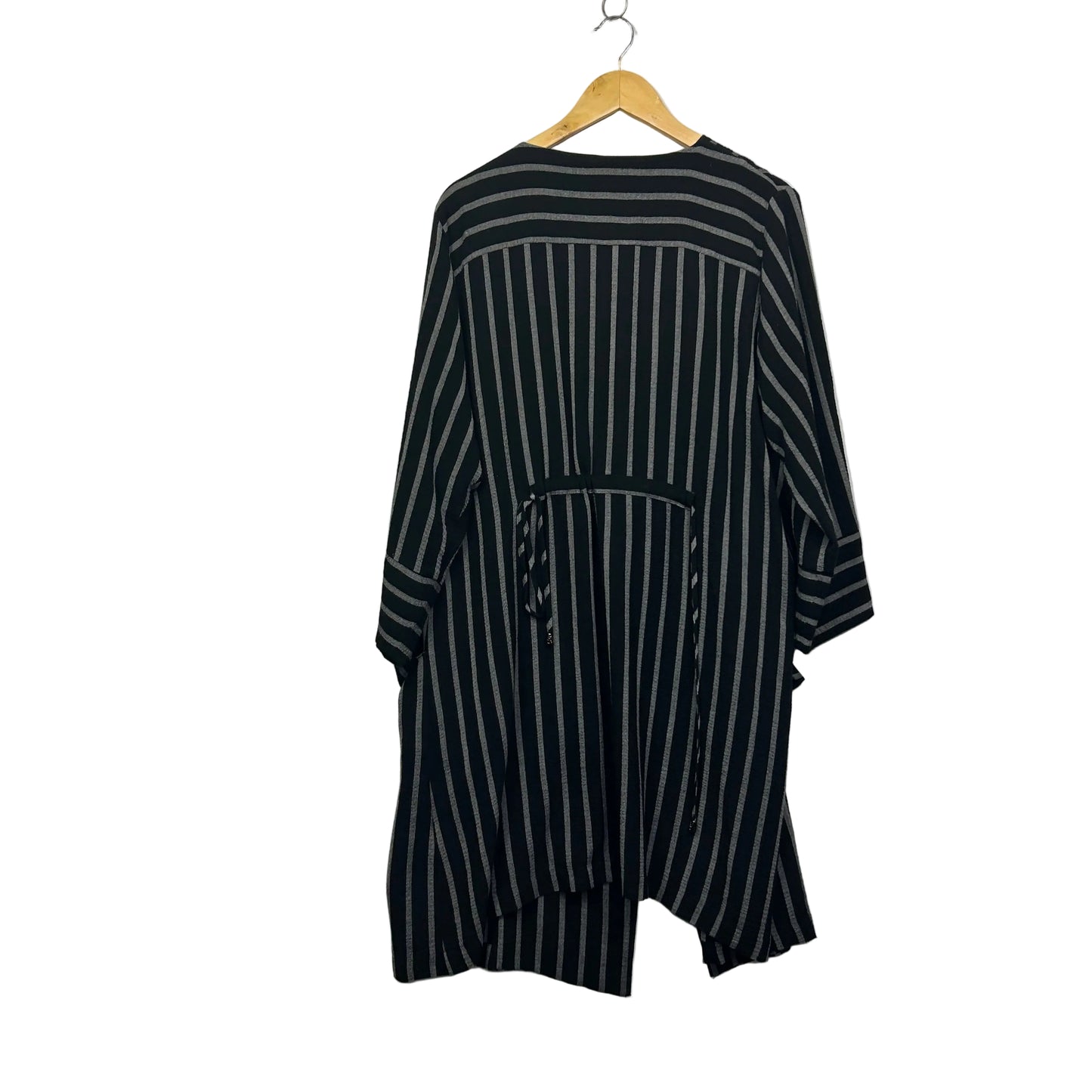 Taking Shape Black & Silver Striped Jacket Top  - Size 16