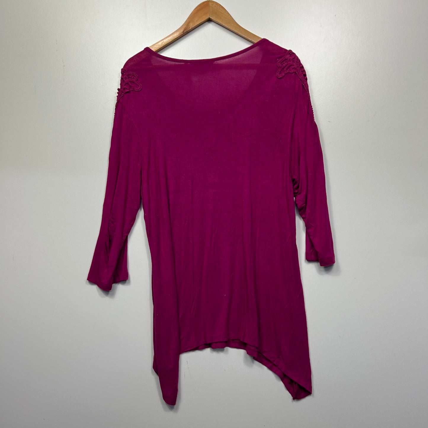 Millers Magenta Lace Detail Tunic Top - Size 16