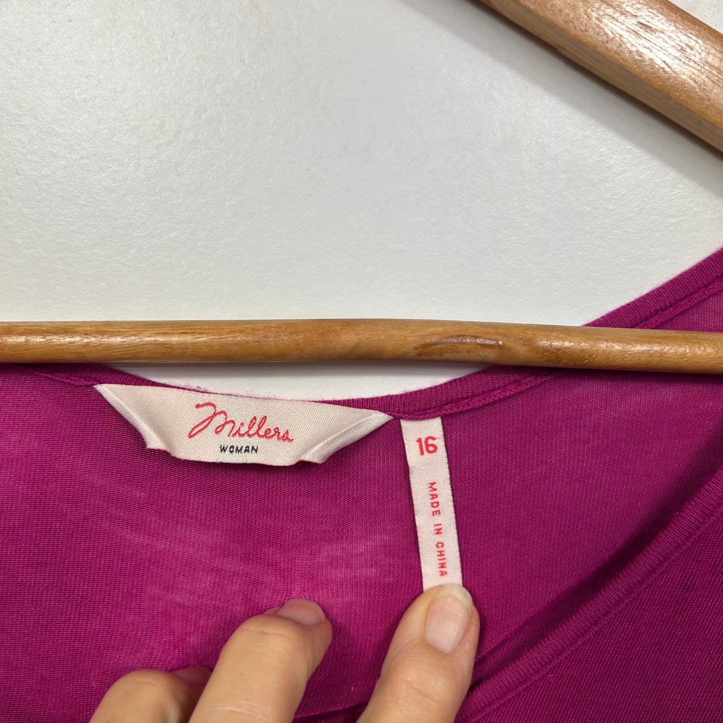 Millers Magenta Lace Detail Tunic Top - Size 16