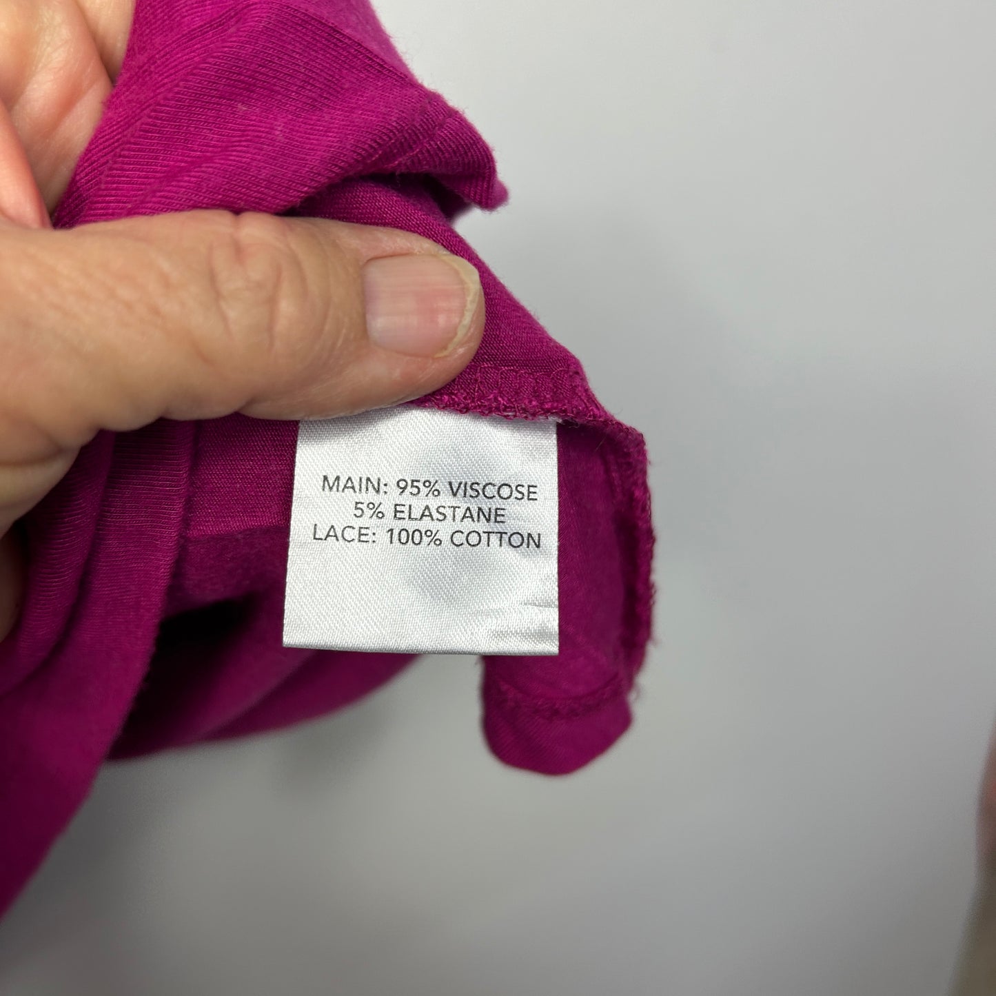 Millers Magenta Lace Detail Tunic Top - Size 16