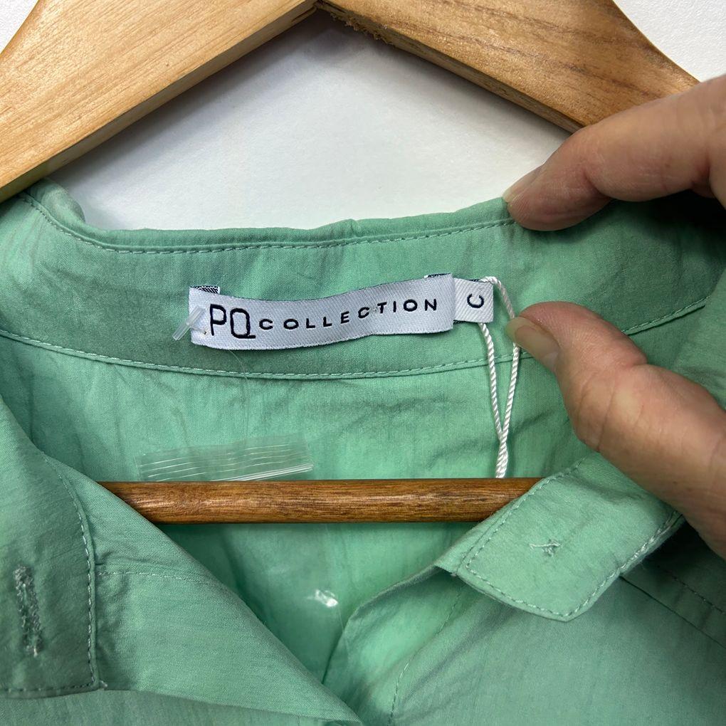 PQ Curve Collection Green Cotton Shirt - One Size 18/20/22