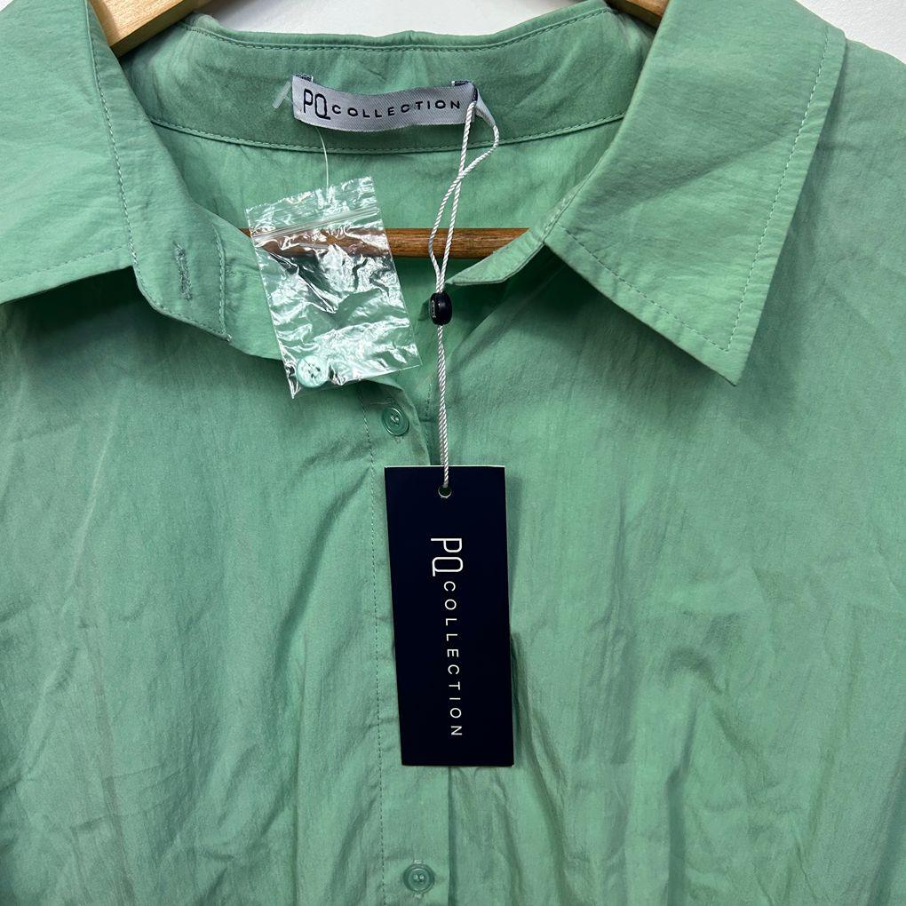 PQ Curve Collection Green Cotton Shirt - One Size 18/20/22