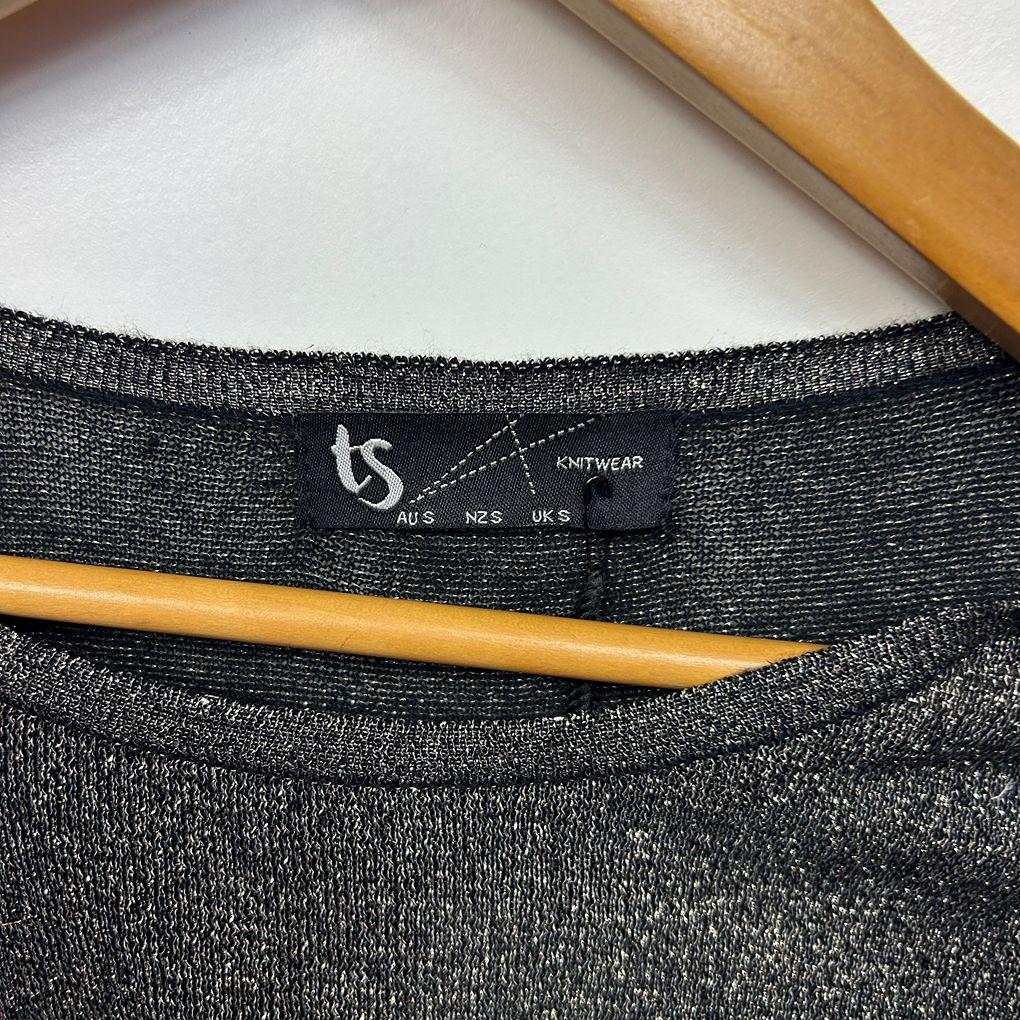 Taking Shape Charcoal Metallic Knit Top - Size 16/S