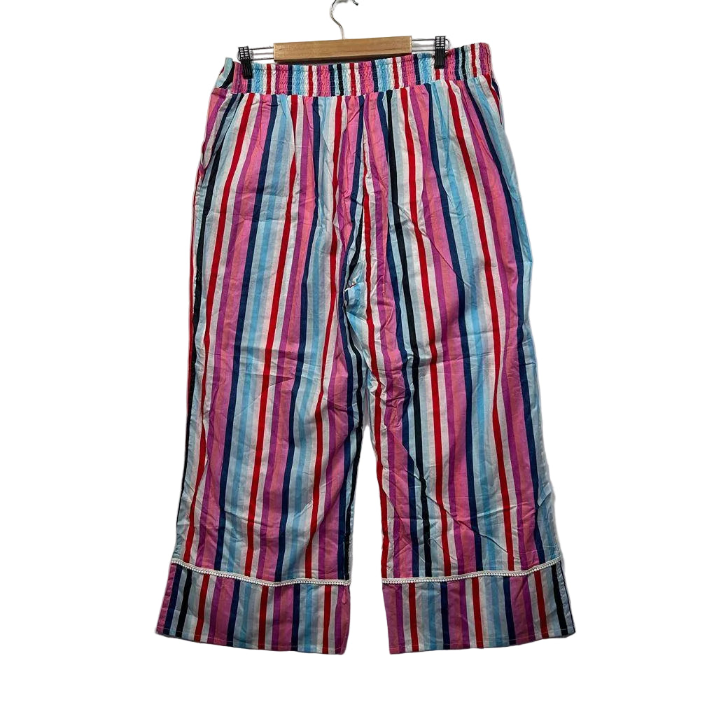 Adrift Multicoloured Striped Cotton Pants - Size 18/20/4XL