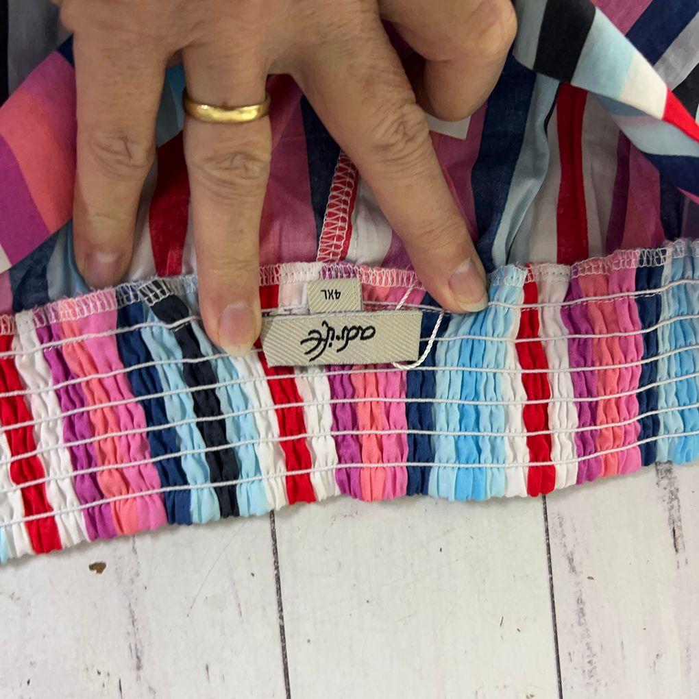 Adrift Multicoloured Striped Cotton Pants - Size 18/20/4XL