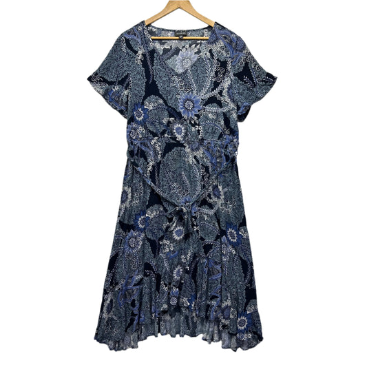 Autograph Dress Size 14 Blue Paisley Print Floral