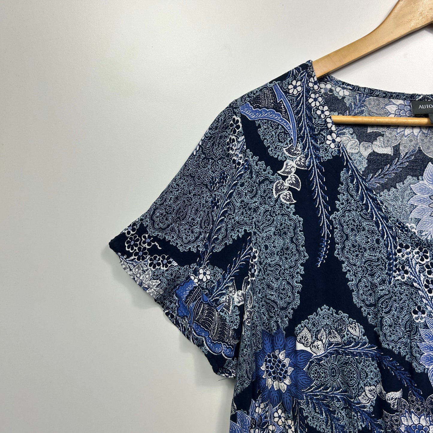 Autograph Dress Size 14 Blue Paisley Print Floral