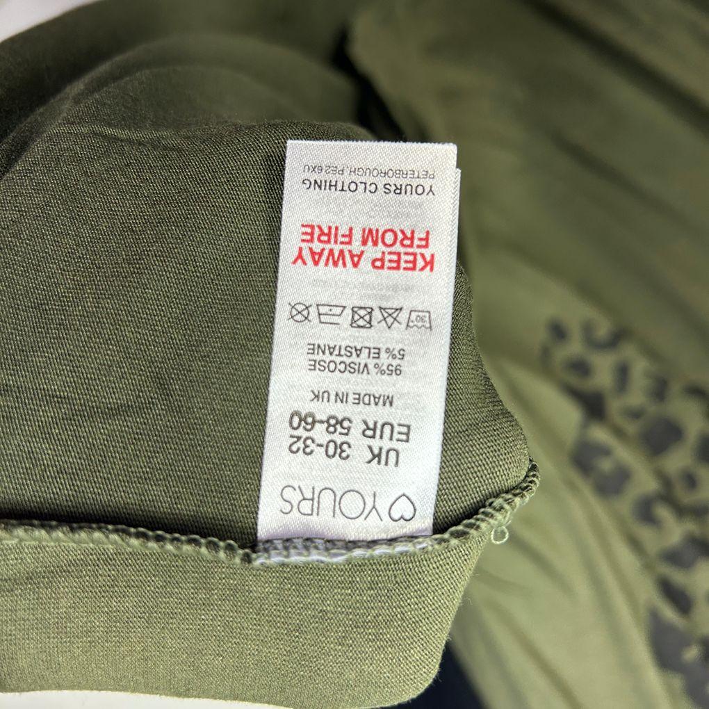 Yours Khaki Print Top - Size 30-32